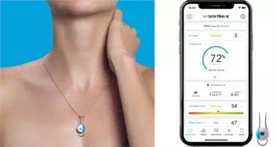 通過晶振連接手機的歐萊雅頸帶式傳感器可檢測皮膚狀態