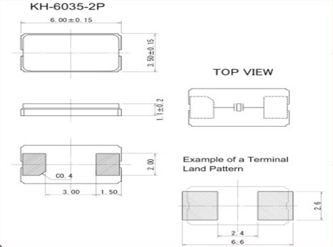 石英晶振,貼片晶振,KH-6035晶振,兩腳貼片晶振