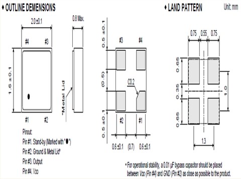 大河晶振,有源晶振,FCXO-06W晶振,石英四腳晶振