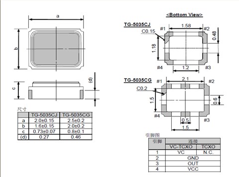 愛普生晶振,溫補晶振,TG-5035CG晶振,X1G0038510014晶振