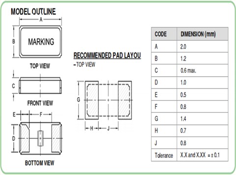 瑞康晶振,貼片無源晶振,RTF2012晶體