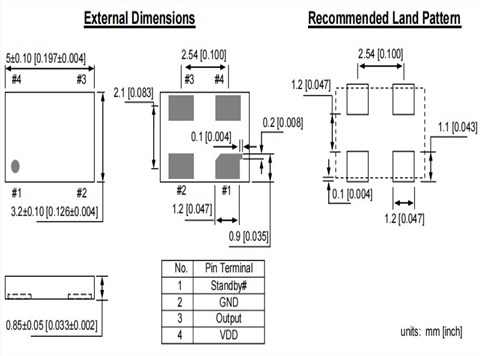 DSC8001BCE1-T,5032mm,CMOS振蕩器,Microchip有源晶振