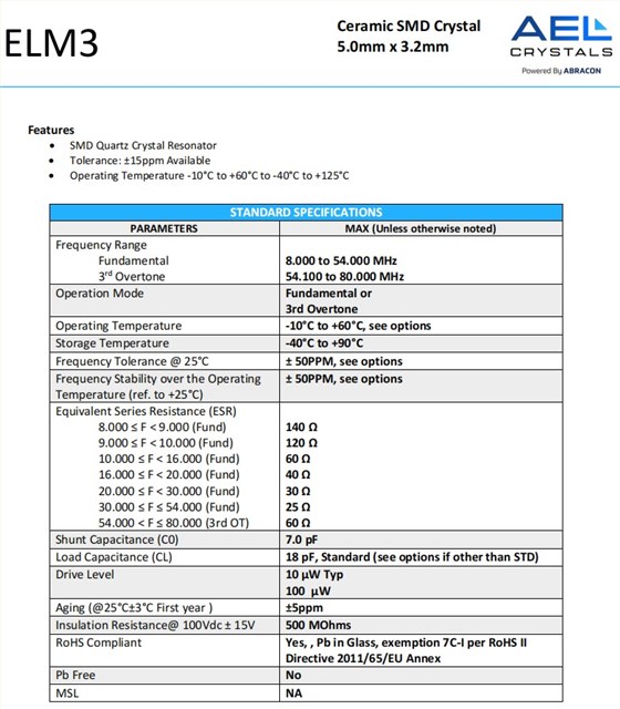 ELM3規(guī)格 ELM3規(guī)格