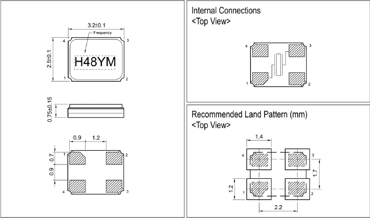 PCB計時模塊諧振器,小體積石英3225晶振,HSX321G晶振