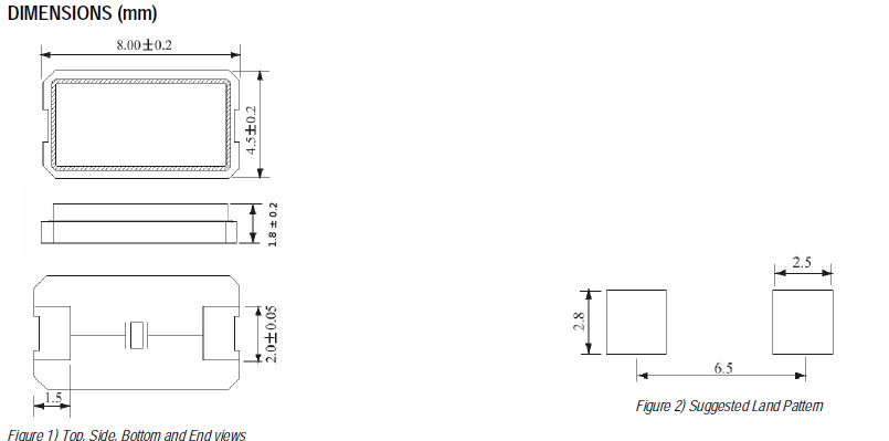 智能電子產品諧振器,8045黑色陶瓷封裝晶振,CSM-9晶振