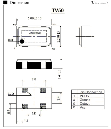 ITTI晶振,TV50晶振,移動通訊晶振,TV50S2.5-3075-9-26.000晶振