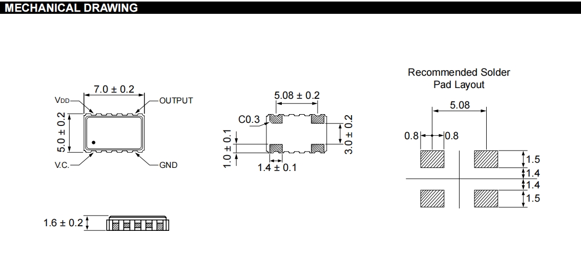 HE-TXO-75智能家居晶振,HEC有源振蕩器,7050mm溫補(bǔ)晶振